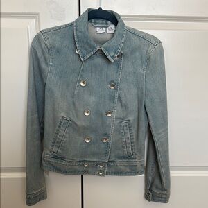 Armani Exchange Blue Jean Jacket Double-Breasted Design